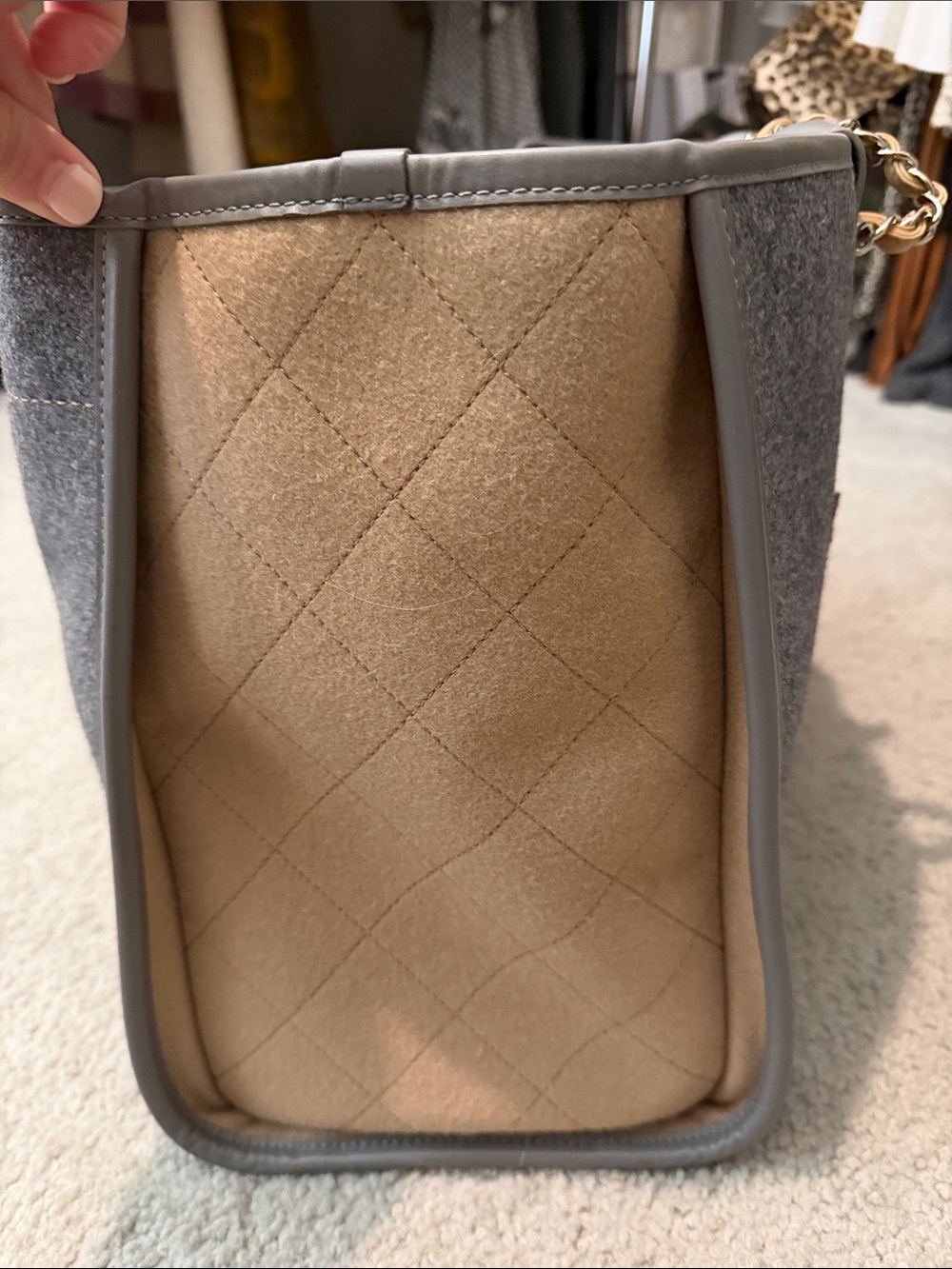 CHANEL Gray Deauville Tote-RARE! - Picture 9 of 15